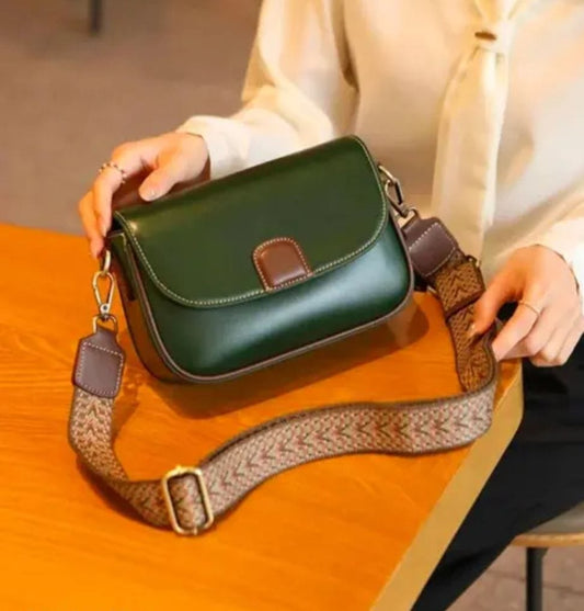 Classic Green Leather Side Bag