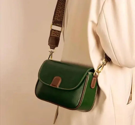 Classic Green Leather Side Bag