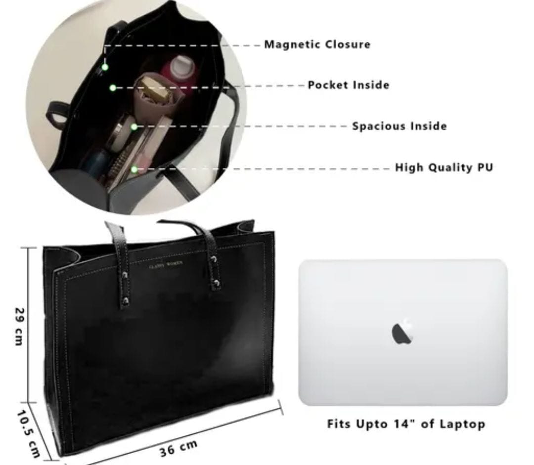 Black Tote Office Bag